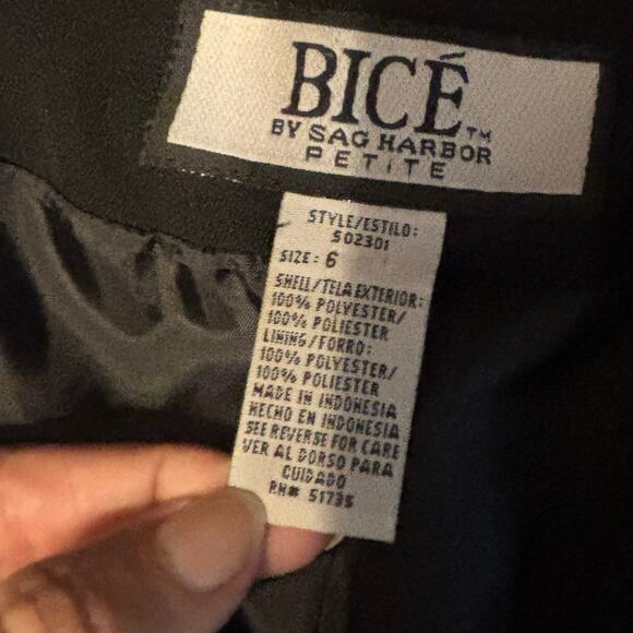 Bice by Sag Harbor Petite Black Blazer Jacket Women's Size 6 Polyester - Picture 3 of 7